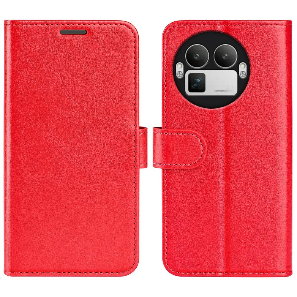 Realme GT 8 Pro EIDERWOOD Faux Leather Flip Case with Card Holder & Stand Function - Red