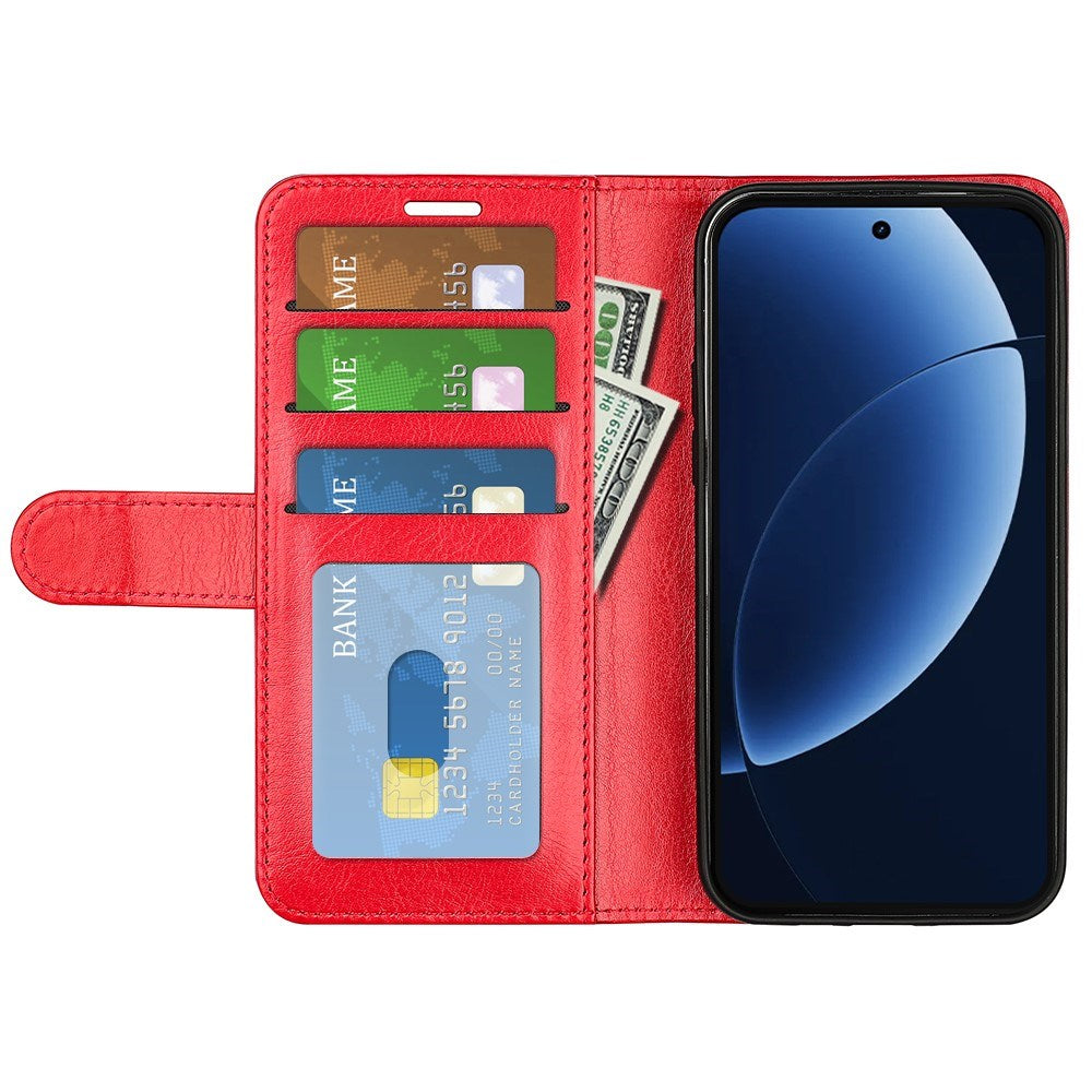 Realme GT 8 Pro EIDERWOOD Faux Leather Flip Case with Card Holder & Stand Function - Red
