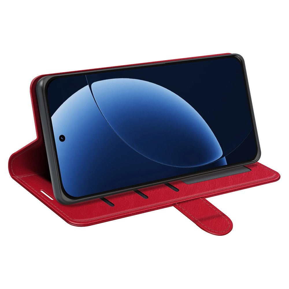 Realme GT 8 Pro EIDERWOOD Faux Leather Flip Case with Card Holder & Stand Function - Red