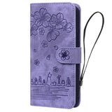 Samsung Galaxy S26 EIDERWOOD Flip Cover with Print / Card Holder / Strap - Purple