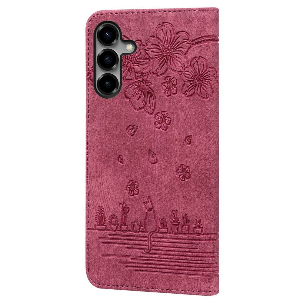 Samsung Galaxy S26 EIDERWOOD Flip Cover with Print / Card Holder / Strap - Red