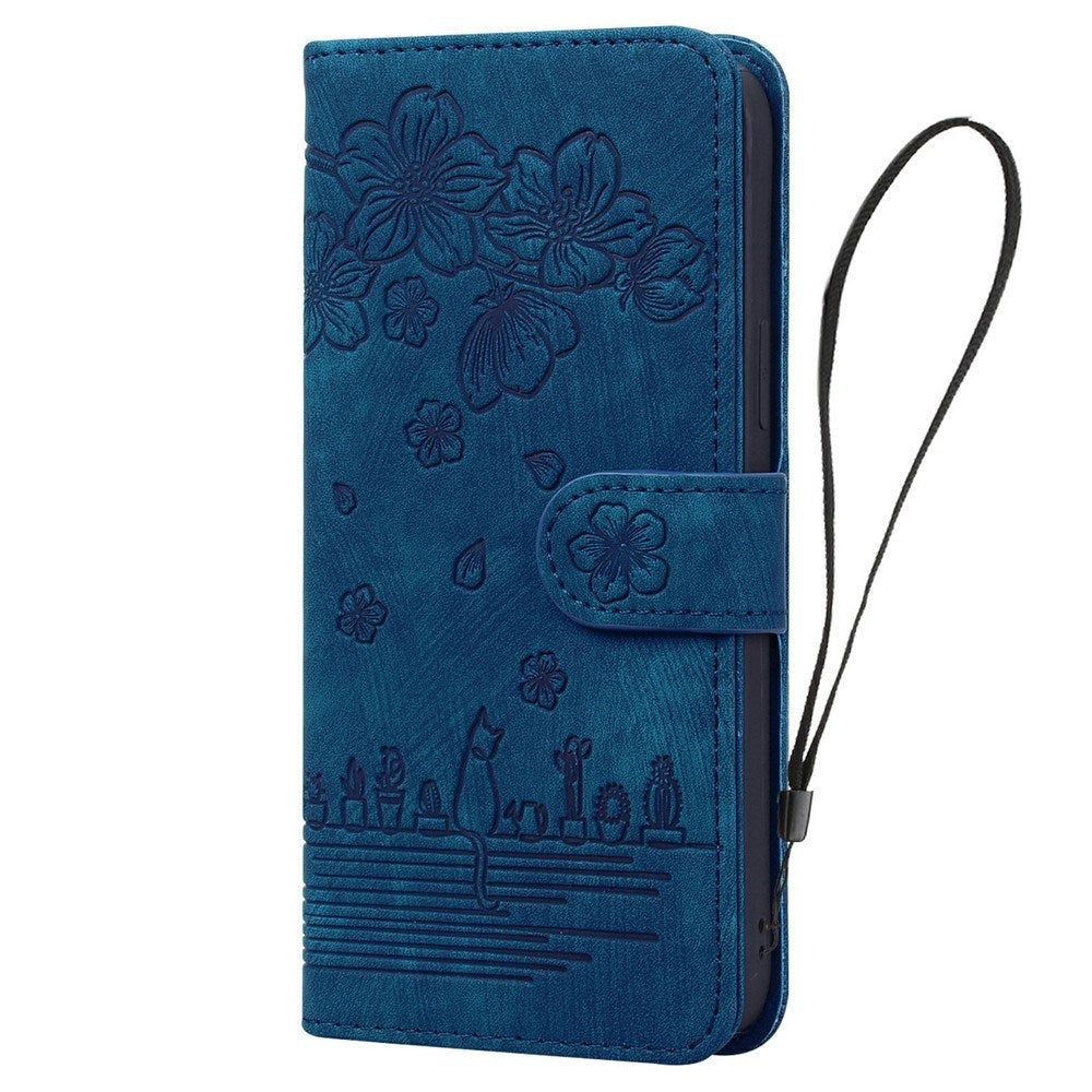 Samsung Galaxy S26 EIDERWOOD Flip Cover with Print / Card Holder / Strap - Blue