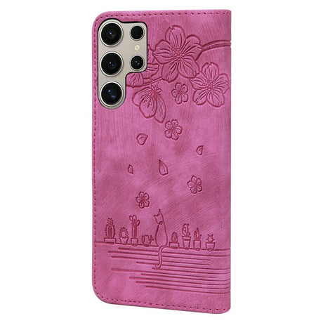Samsung Galaxy S26 Ultra EIDERWOOD Flip Cover with Print / Card Holder / Strap - Pink