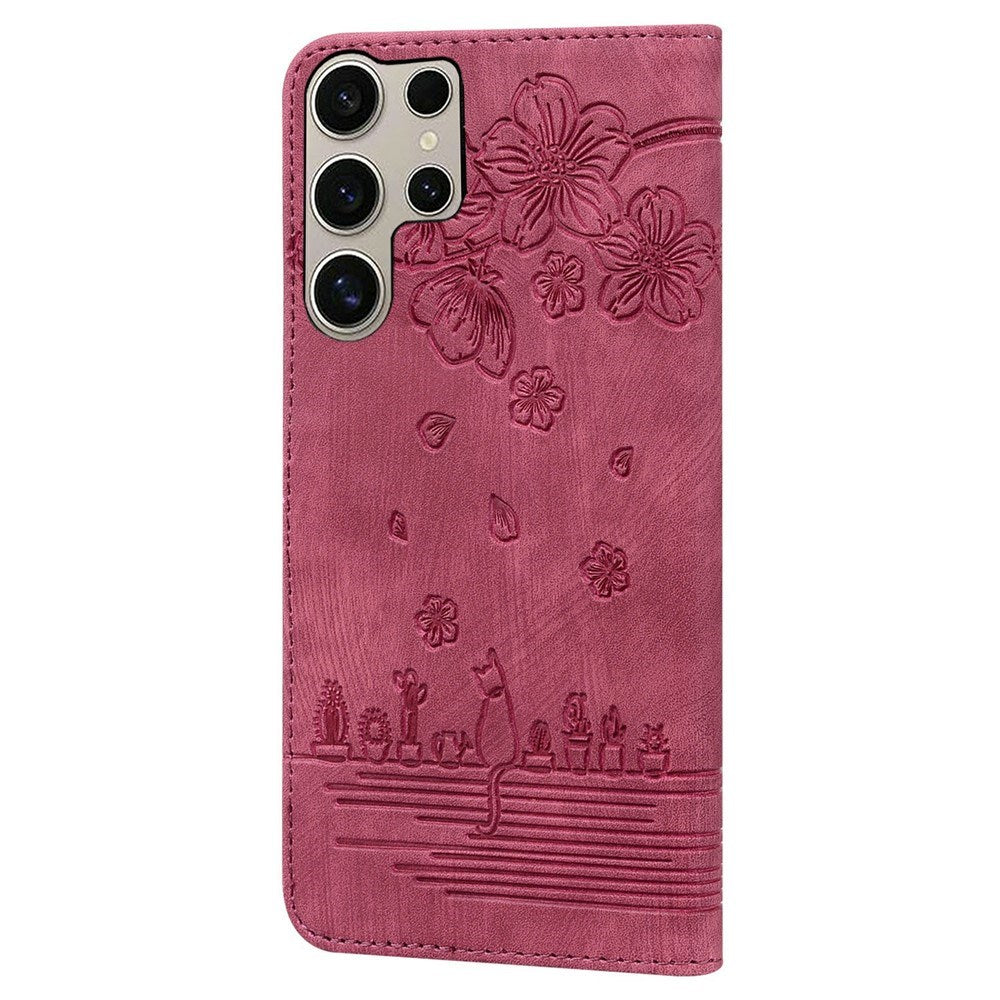 Samsung Galaxy S26 Ultra EIDERWOOD Flip Cover with Print / Card Holder / Strap - Red