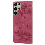 Samsung Galaxy S26 Ultra EIDERWOOD Flip Cover with Print / Card Holder / Strap - Red