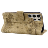 Samsung Galaxy S26 Ultra EIDERWOOD Flip Cover with Print / Card Holder / Strap - Brown