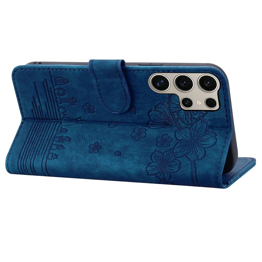 Samsung Galaxy S26 Ultra EIDERWOOD Flip Cover with Print / Card Holder / Strap - Blue