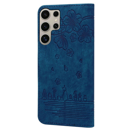 Samsung Galaxy S26 Ultra EIDERWOOD Flip Cover with Print / Card Holder / Strap - Blue