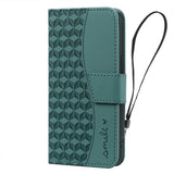 Samsung Galaxy A57 EIDERWOOD Flip Cover with Print - Card Holder and Strap - Green