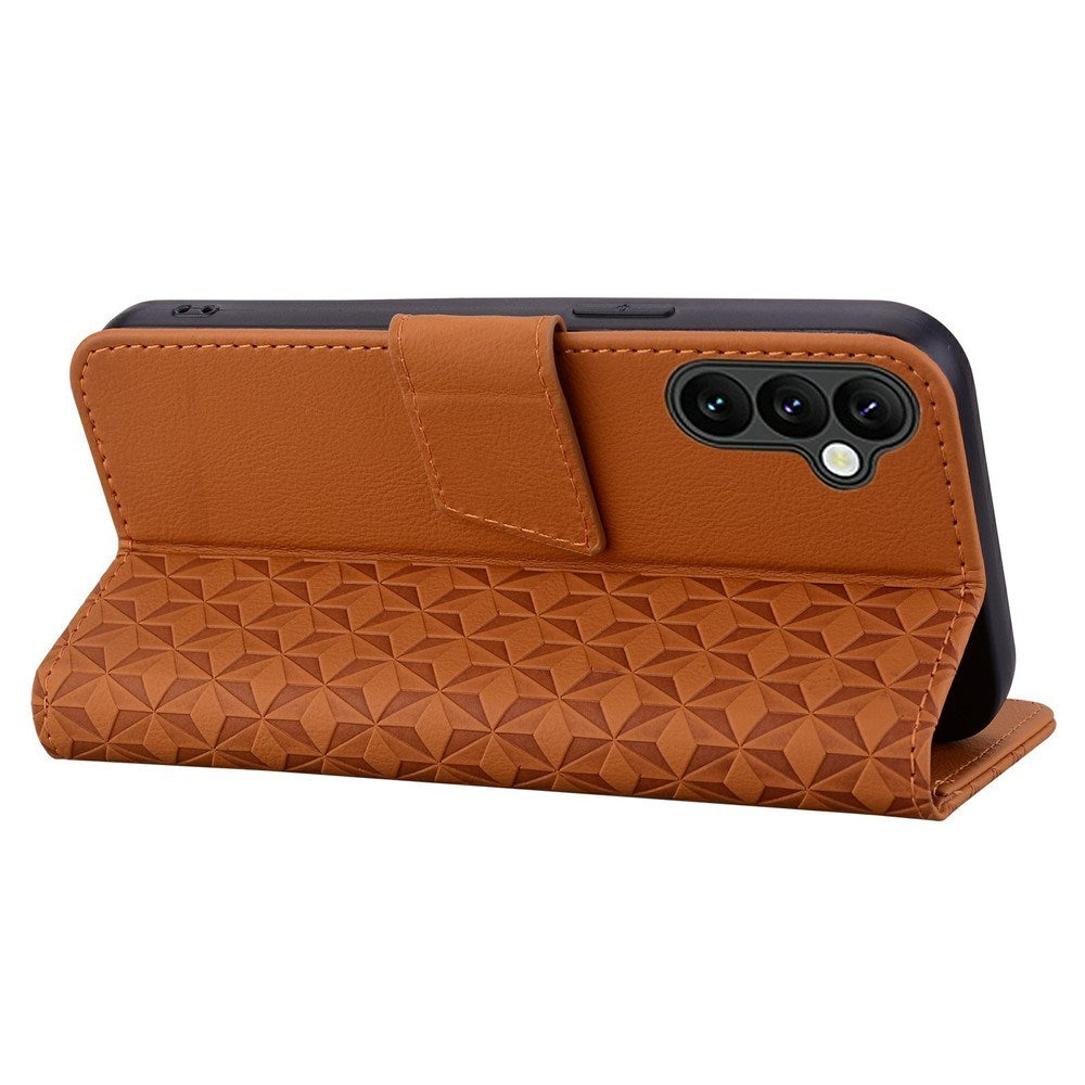 Samsung Galaxy A57 EIDERWOOD Flip Cover with Print - Card Holder and Strap - Brown