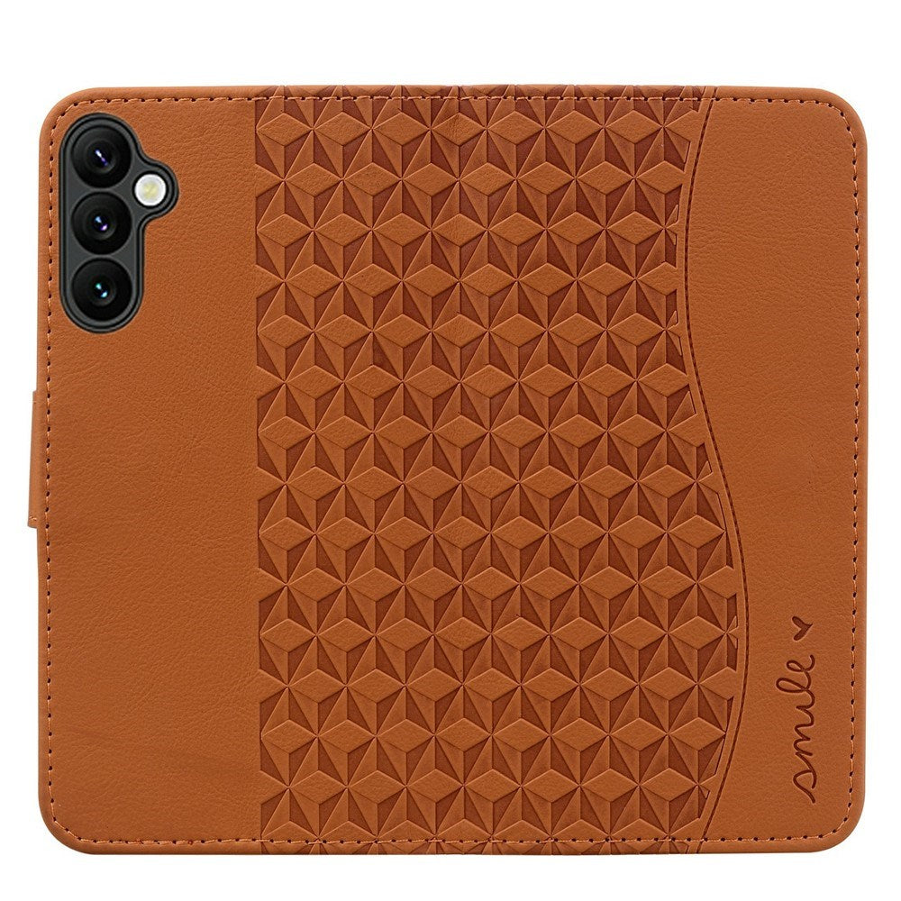 Samsung Galaxy A57 EIDERWOOD Flip Cover with Print - Card Holder and Strap - Brown