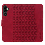 Samsung Galaxy A57 EIDERWOOD Flip Cover with Print - Card Holder and Strap - Red