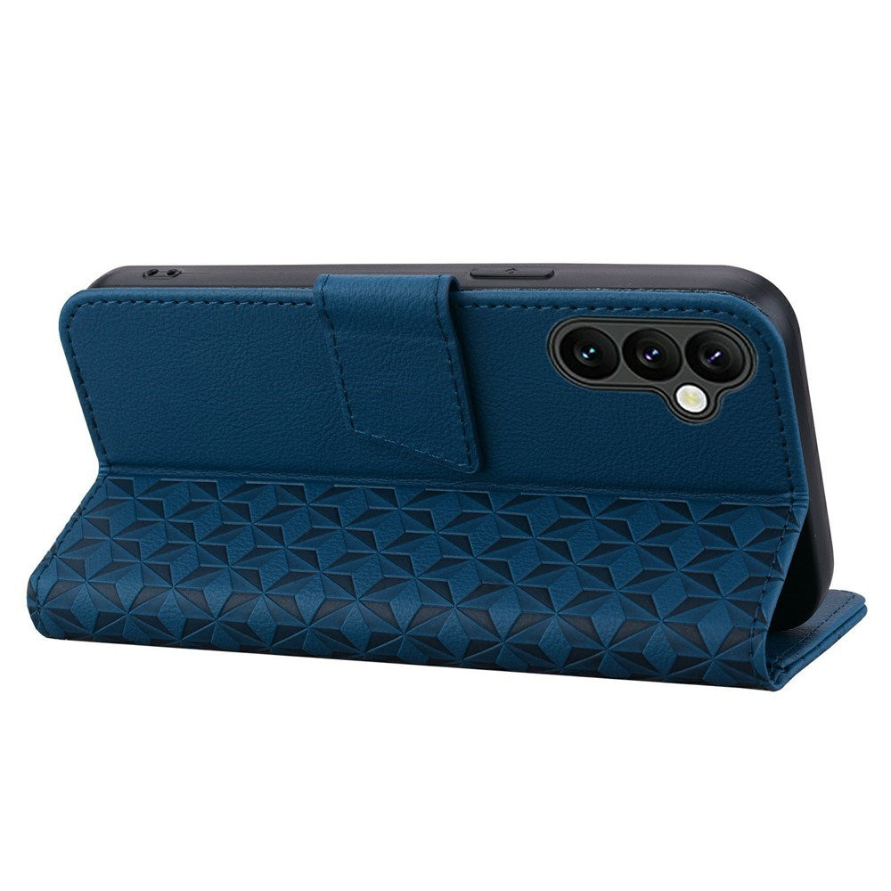 Samsung Galaxy A57 EIDERWOOD Flip Cover with Print - Card Holder and Strap - Blue