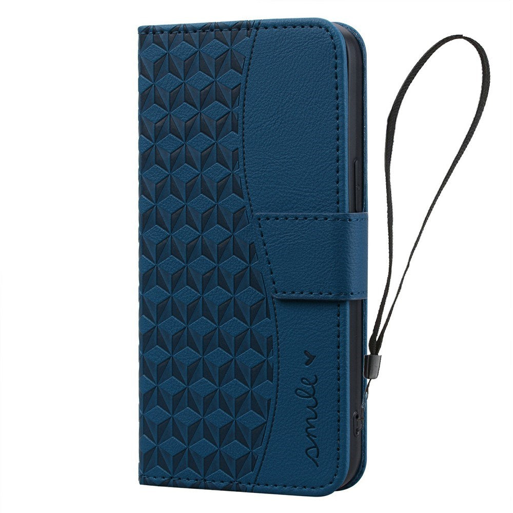 Samsung Galaxy A57 EIDERWOOD Flip Cover with Print - Card Holder and Strap - Blue