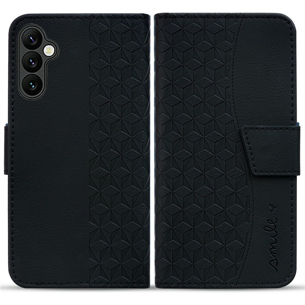 Samsung Galaxy A57 EIDERWOOD Flip Cover with Print - Card Holder and Strap - Black
