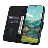 Samsung Galaxy A57 EIDERWOOD Flip Cover with Print - Card Holder and Strap - Black