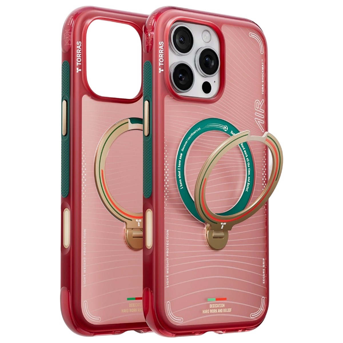 iPhone 16 Pro TORRAS Ostand Q3 Air Case with 360° Kickstand - MagSafe Compatible - Wave of Passion