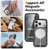 iPhone 18 Pro / 17 Pro EIDERWOOD 2-in-1 Matte Hybrid Plastic Case w. Screen Protector Film - MagSafe Compatible - Black