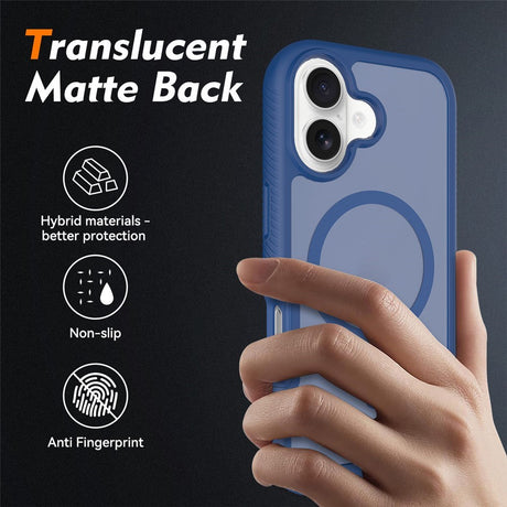iPhone 17 EIDERWOOD Matte Hybrid Case with Screen Protector Frame - Blue
