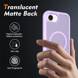 iPhone 17e / 16e EIDERWOOD Matte Hybrid Case with Screen Protector Frame - Purple