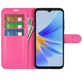 OPPO A17 EIDERWOOD Faux Leather Flip Case with Card Holder & Stand Function - Pink