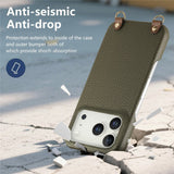 iPhone 17 Pro EIDERWOOD Faux Leather Back Case with Strap - Green