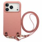 iPhone 17 Pro Max EIDERWOOD Faux Leather Back Case with Strap - Pink