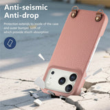 iPhone 17 Pro Max EIDERWOOD Faux Leather Back Case with Strap - Pink