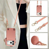 iPhone 17 Pro Max EIDERWOOD Faux Leather Back Case with Strap - Pink