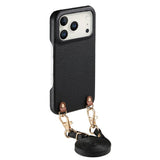 iPhone 17 Pro Max EIDERWOOD Faux Leather Back Case with Strap - Black
