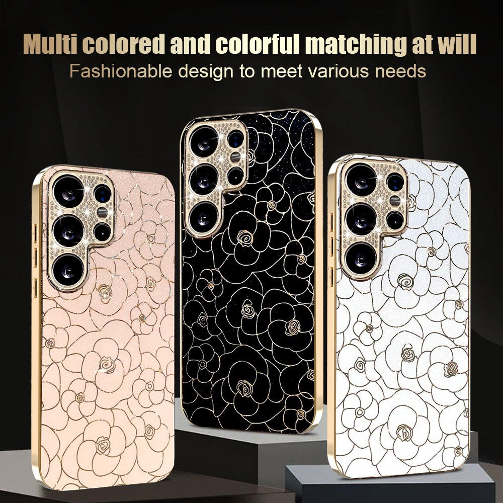 Samsung Galaxy S26 Ultra EIDERWOOD Hybrid Plastic Case with Flowers & Diamond Camera - White