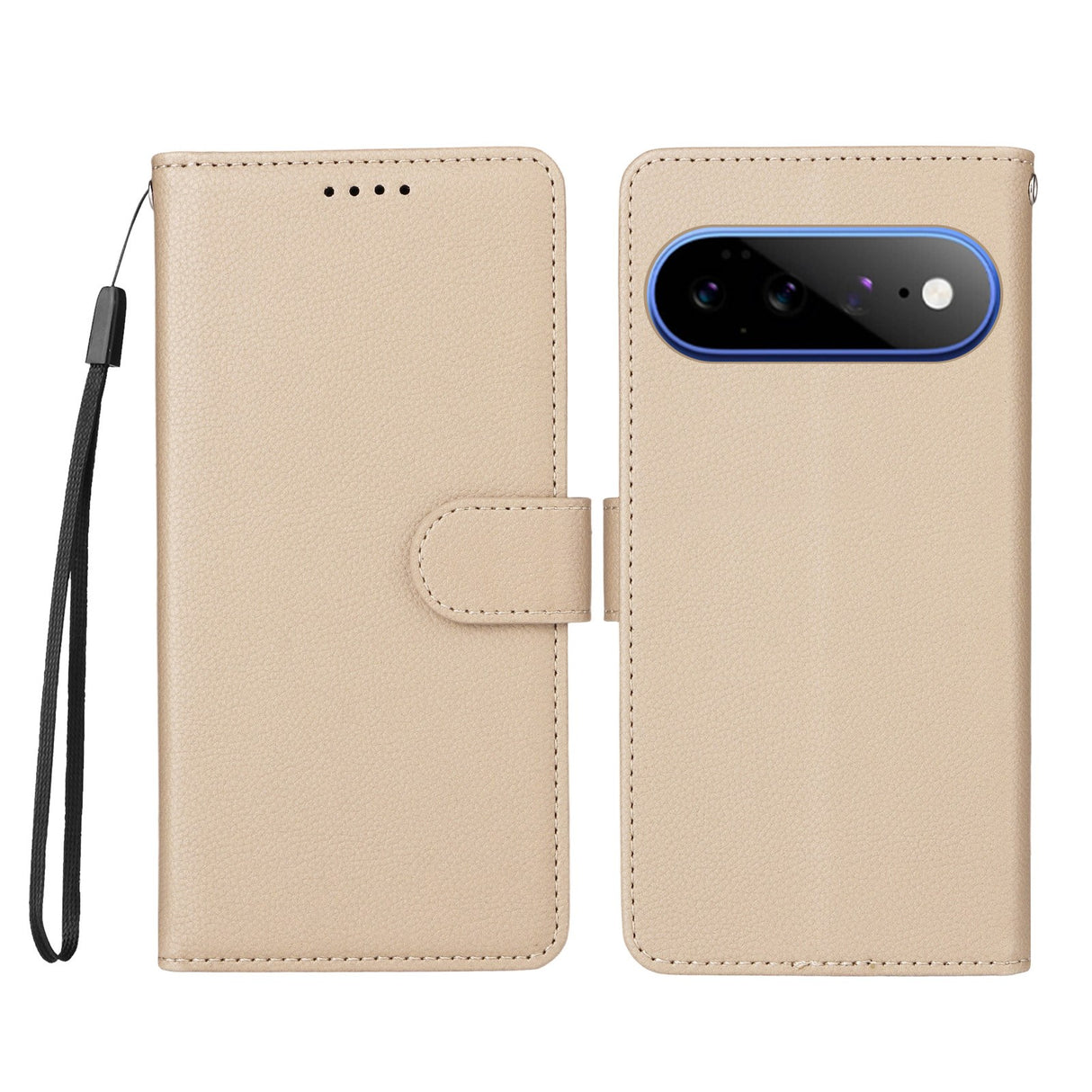 EIDERWOOD Google Pixel 11 Pro XL Flip Case - Card Holder & Wrist Strap - Beige