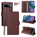 EIDERWOOD Google Pixel 11 Pro XL Flip Case - Card Holder & Wrist Strap - Brown