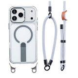 iPhone 17 Pro EIDERWOOD Case with Stand Function & Shoulder / Wrist Strap - MagSafe Compatible - Grey
