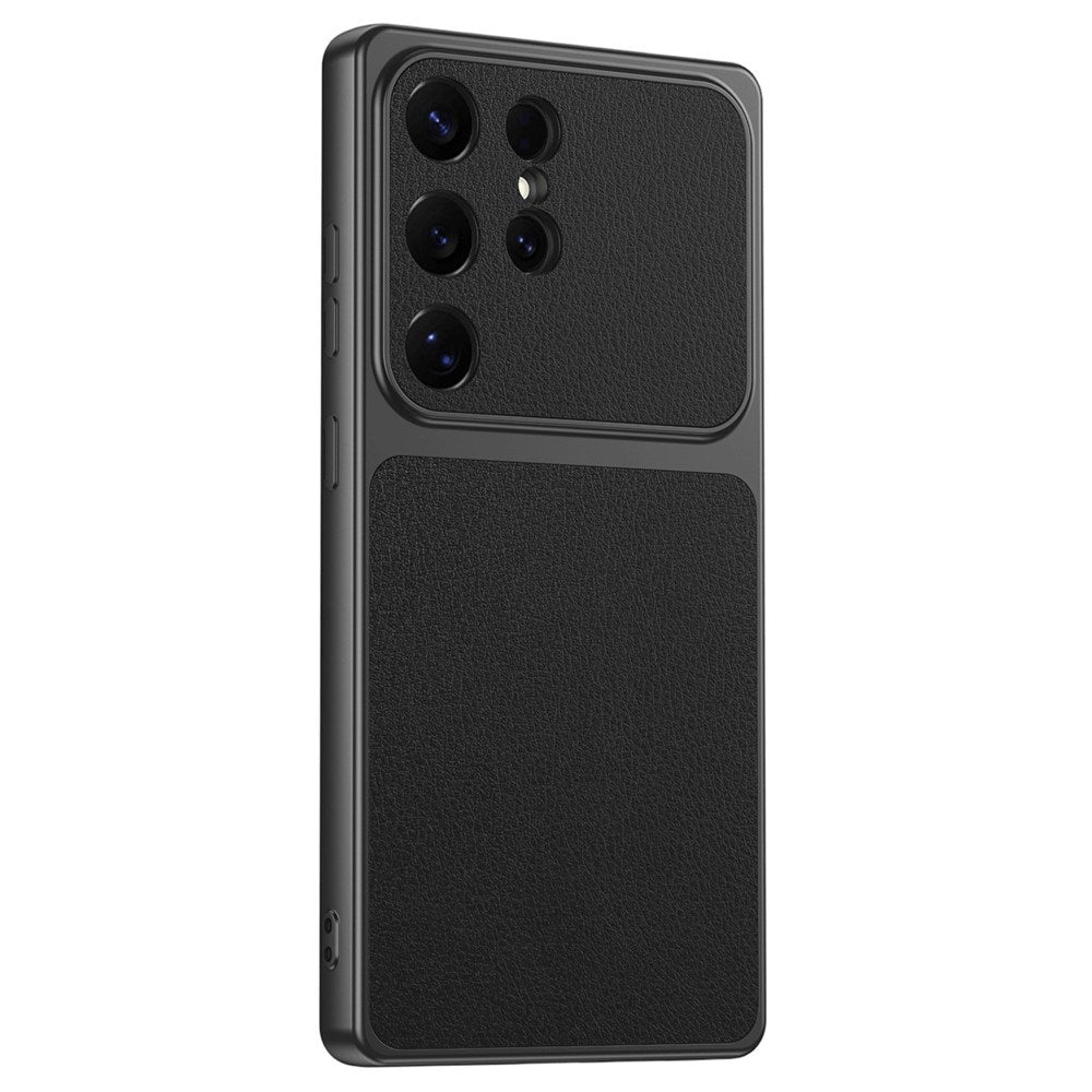 Samsung Galaxy S25 Ultra EIDERWOOD Hybrid Back Case with Faux Leather - Black