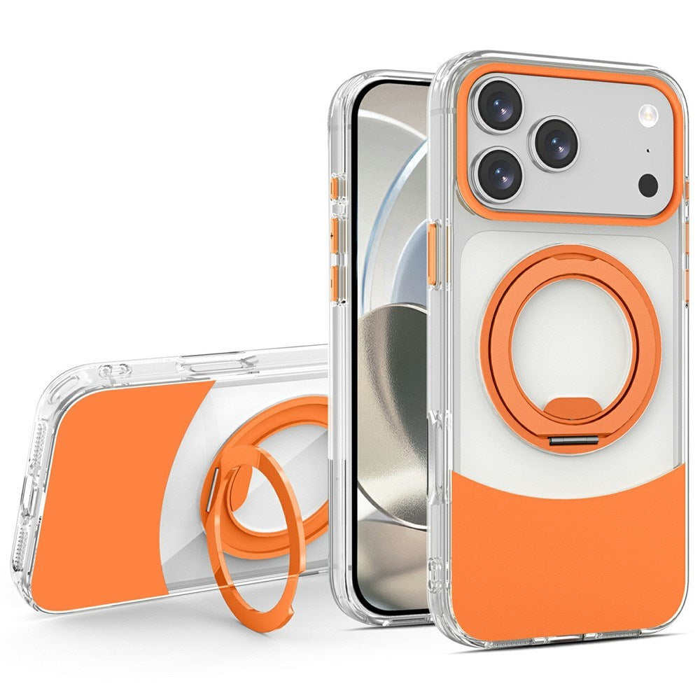 iPhone 17 Pro EIDERWOOD Hybrid Case with Stand Function - MagSafe Compatible - Transparent / Orange
