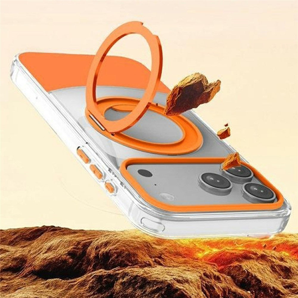 iPhone 17 Pro EIDERWOOD Hybrid Case with Stand Function - MagSafe Compatible - Transparent / Orange
