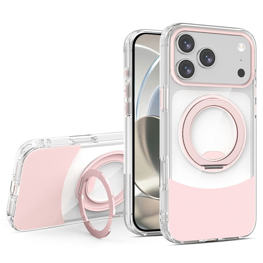 iPhone 17 Pro EIDERWOOD Hybrid Case with Stand Function - MagSafe Compatible - Transparent / Pink