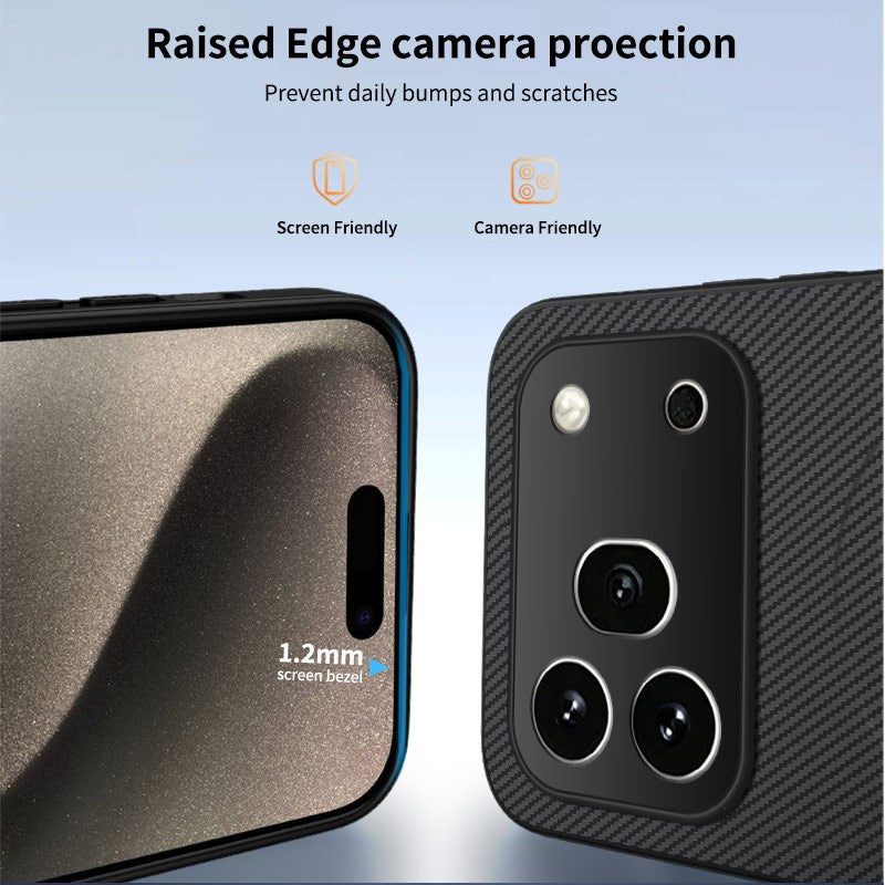 Honor 600 Pro WANLONFENG Case with Carbon Texture - MagSafe Kompatibel - Grey