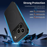 Honor 600 Pro WANLONFENG Case with Carbon Texture - MagSafe Kompatibel - Orange