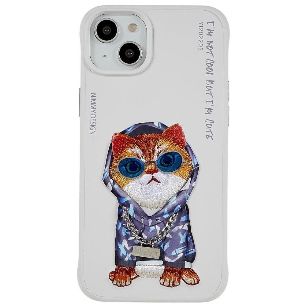 iPhone 14 Plus Plastic Hybrid Case with Motif - Hoodie Cat