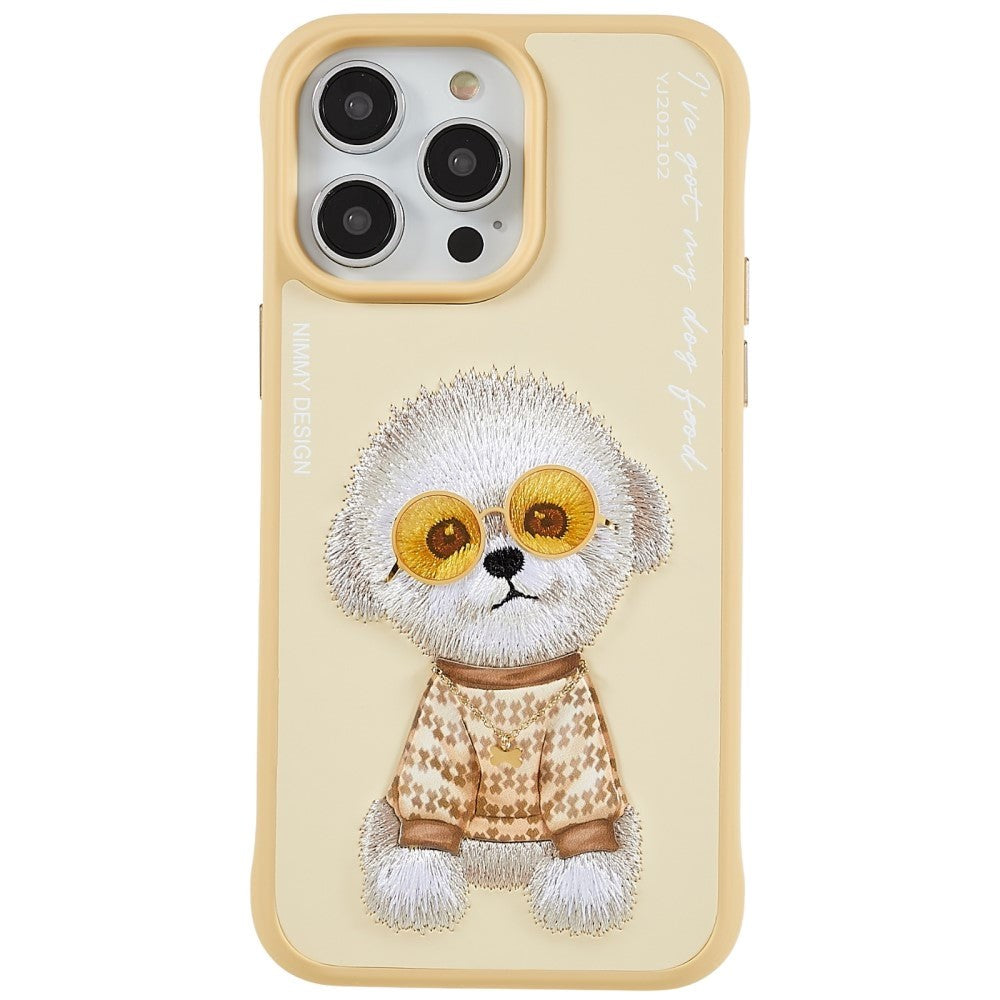 iPhone 14 Pro Plastic Hybrid Case with Motif - Teddy Bear Dog