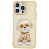 iPhone 14 Pro Plastic Hybrid Case with Motif - Teddy Bear Dog