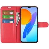 EIDERWOOD Honor X8 (5G) Faux Leather Flip Case with Cardholder & Stand Function - Red