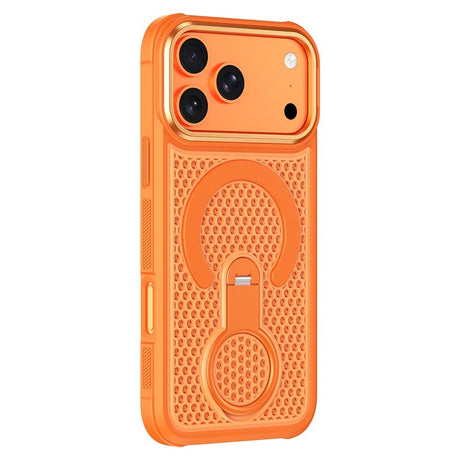 iPhone 17 Pro EIDERWOOD Hybrid Case with Heat Dissipation & 360° Rotating Kickstand - MagSafe Compatible - Orange