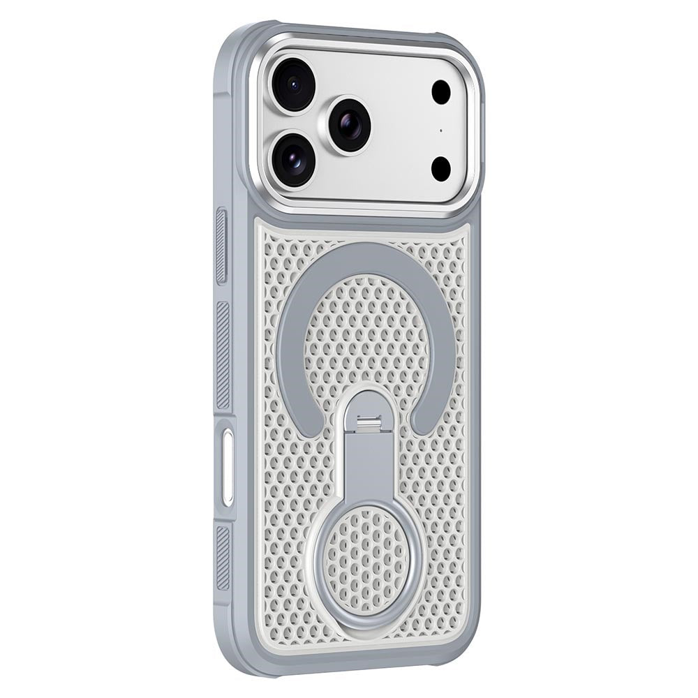 iPhone 17 Pro Max EIDERWOOD Hybrid Case with Heat Dissipation & 360° Rotating Kickstand - MagSafe Compatible - White