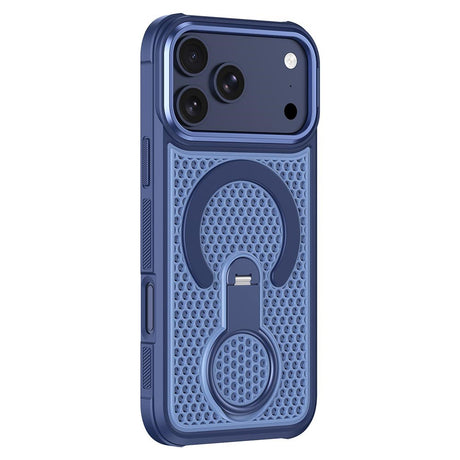 iPhone 17 Pro Max EIDERWOOD Hybrid Case with Heat Dissipation & 360° Rotating Kickstand - MagSafe Compatible - Blue