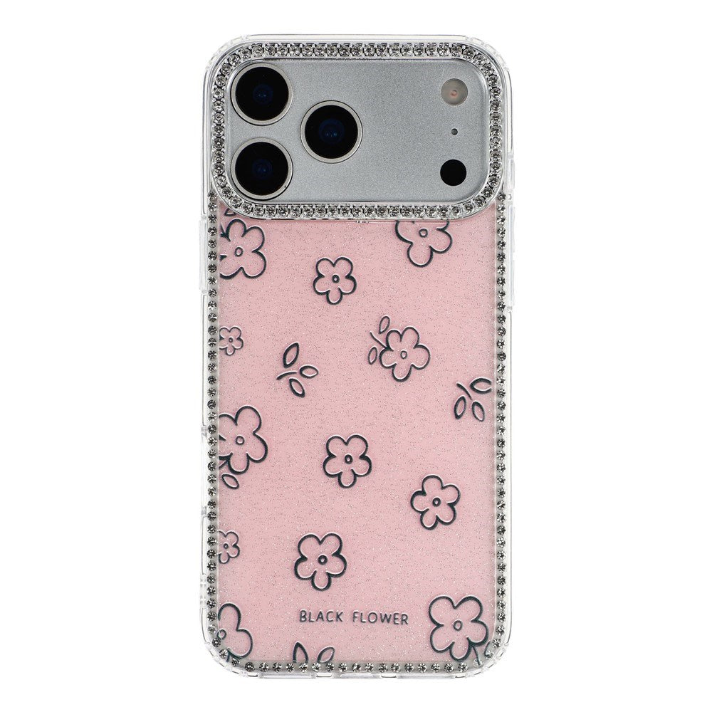 iPhone 17 Pro Max EIDERWOOD Hybrid Case with Rhinestone & Floral Design - Pink / Flowers