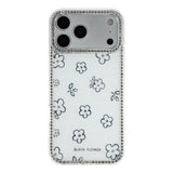 iPhone 17 Pro Max EIDERWOOD Hybrid Case with Rhinestone & Floral Design - White / Flowers