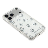 iPhone 17 Pro Max EIDERWOOD Hybrid Case with Rhinestone & Floral Design - White / Flowers